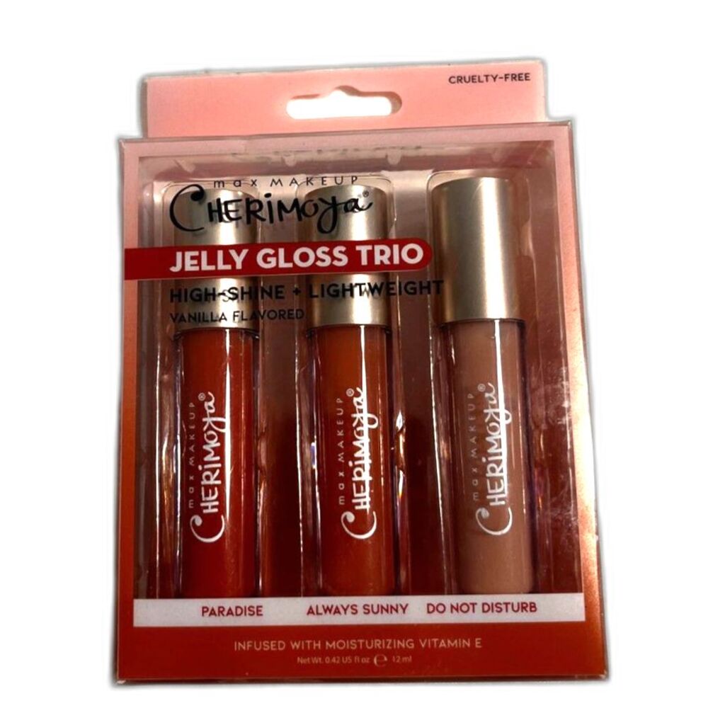Max Cherimoya High Shine. Jelly Vanilla Flavored Lip gloss Trio New in box